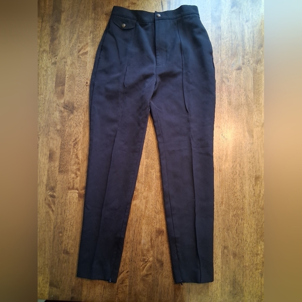 Ralph Lauren Purple Label Equestrian Black 100% Wool Leg Zip Opening 4